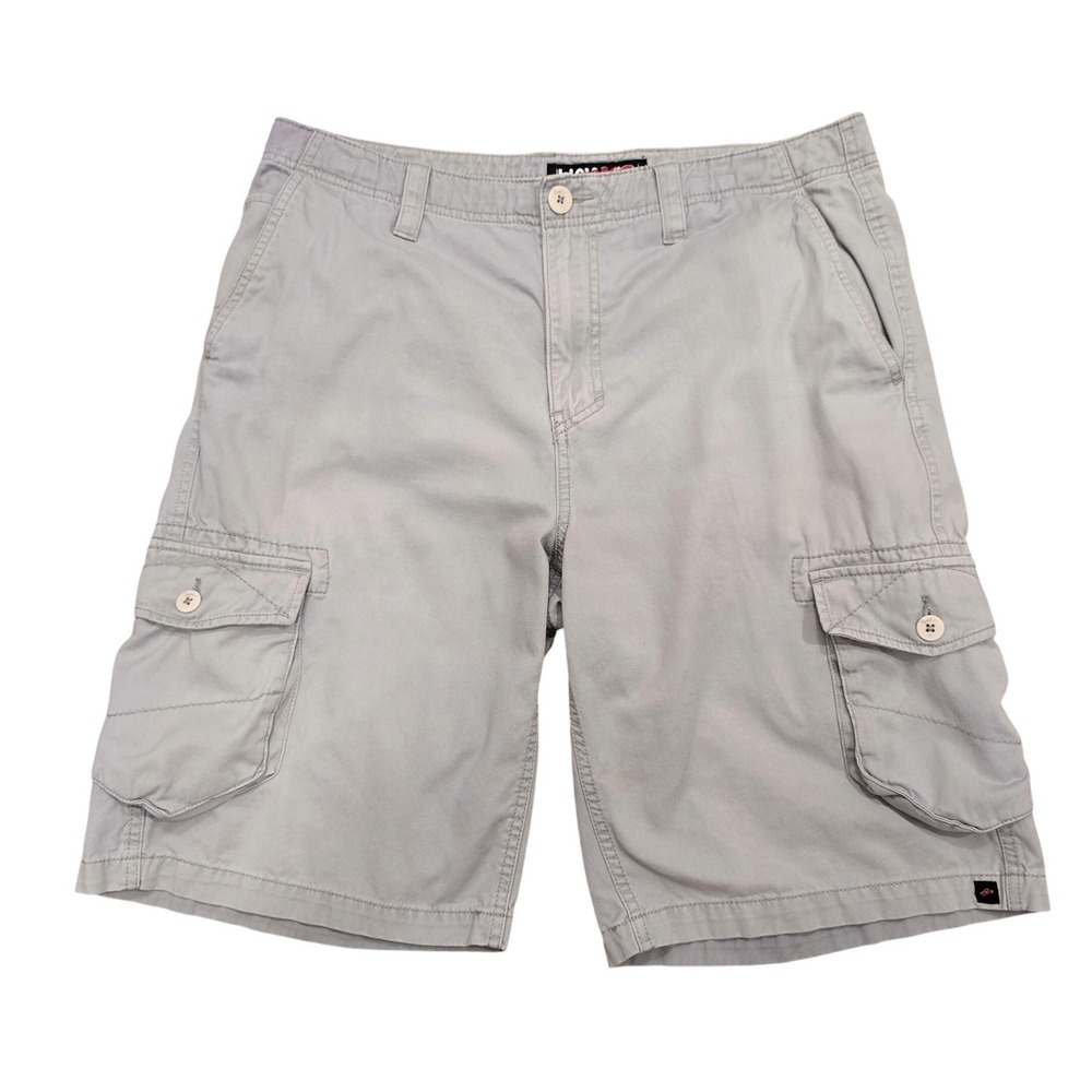 Vintage Y2K Tony Hawk Cargo Shorts Mens 34 Khaki Baggy Metal Skull Badge Skate